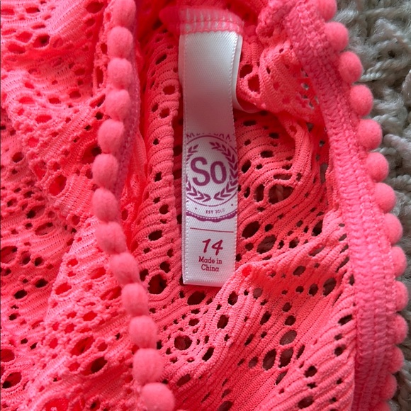 NWOT SO Bright Pink Covet Up Girls Size 14 - Picture 3 of 3